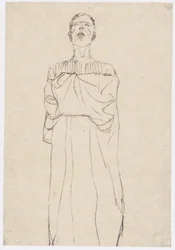 Homme en longue robe de face